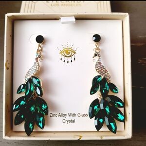 Eye Candy Teal and Gold Leaf Earrings